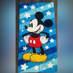 Mickey Mouse Kids Beach Towel - Bright Blue Stars Like New